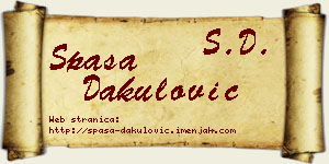 Spasa Dakulović vizit kartica